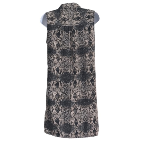 🔴 4/$15 BR tan & black snakeskin print sleeveless shirtdress in size 2 in EUC - Picture 4 of 15